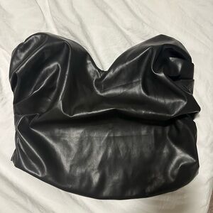 Fashion Nova Black Faux Leather Top